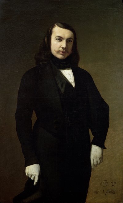 Portret van Theophile Gautier (1811-72), 1839 door Auguste de Chatillon